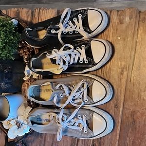 Black and gray converse (sold together)